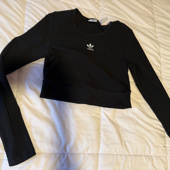 Long Sleeve Adidas Croptop with Small Logo on Chest - Picture 1 of 4